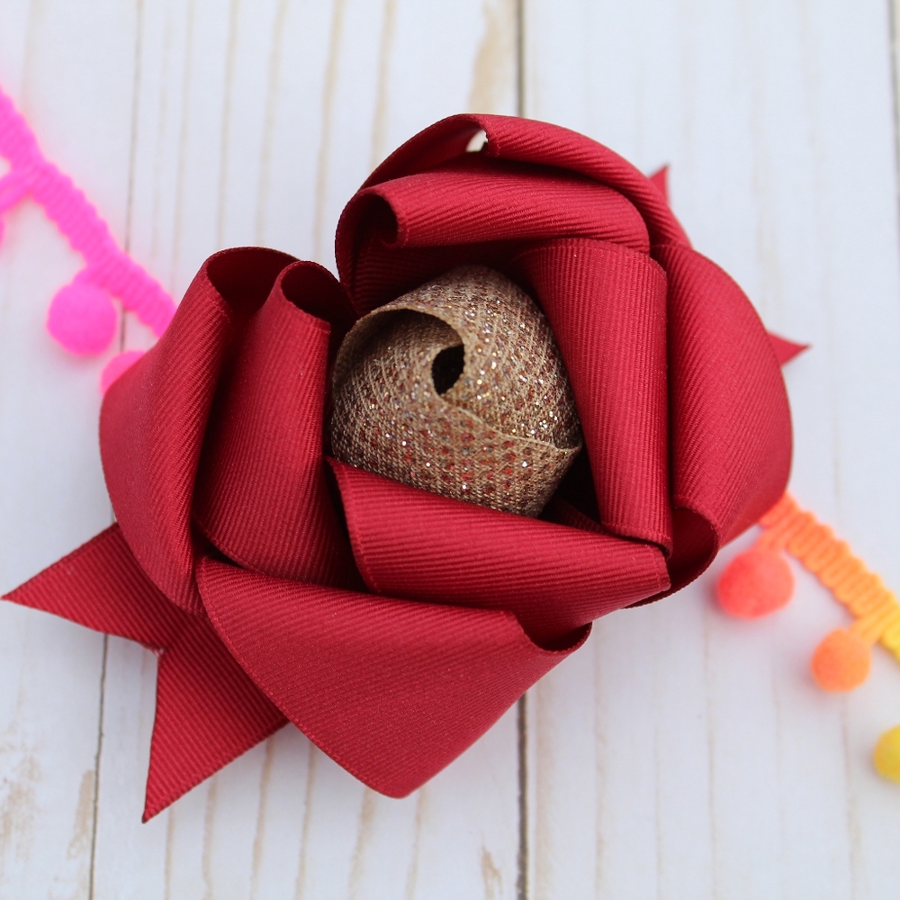 Boutique bow 3 inch double stacked